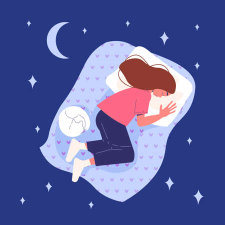 Healthy Sleep Poses Conceptのイラスト素材