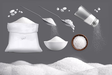 Realistic Salt Images Setのイラスト素材