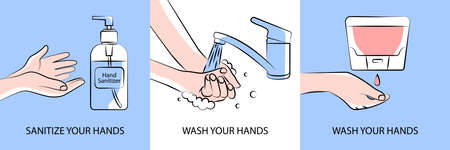 Hand Washing Design Conceptのイラスト素材