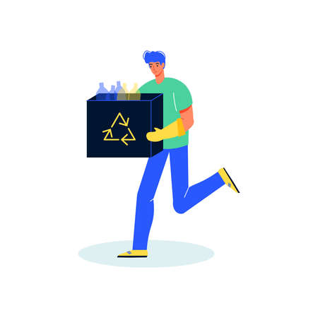 Plastic Bottles Sorting Compositionのイラスト素材