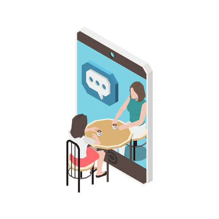 Virtual Coffee Talk Compositionのイラスト素材