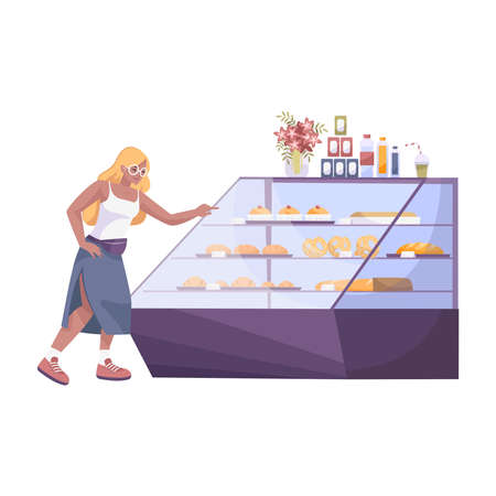 Confectionery Store Flat Compositionのイラスト素材