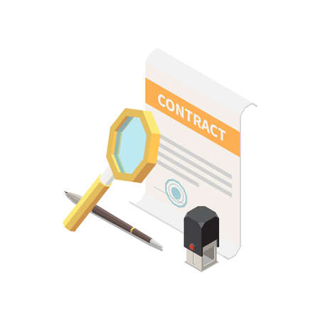 Contract Notary Tools Compositionのイラスト素材