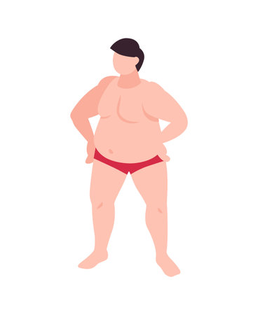 Fat Man Body Compositionのイラスト素材