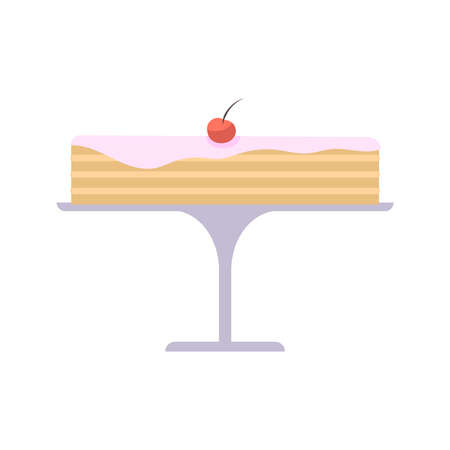 Cake On Dish Compositionのイラスト素材