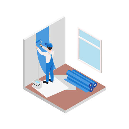 Renovation Painting Walls Compositionのイラスト素材