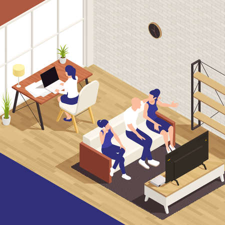 Living Room Sitting Compositionのイラスト素材