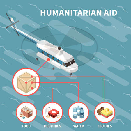 Humanitarian Aid Isometric Backgroundのイラスト素材