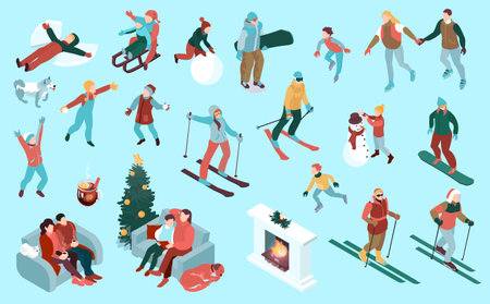 Winter Holidays Icon Setのイラスト素材