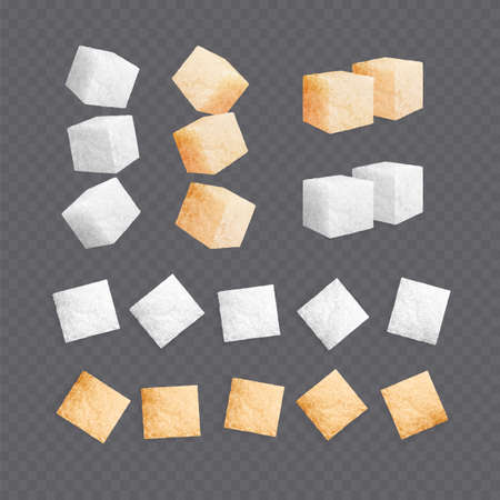 Sugar Cubes Realistic Setのイラスト素材
