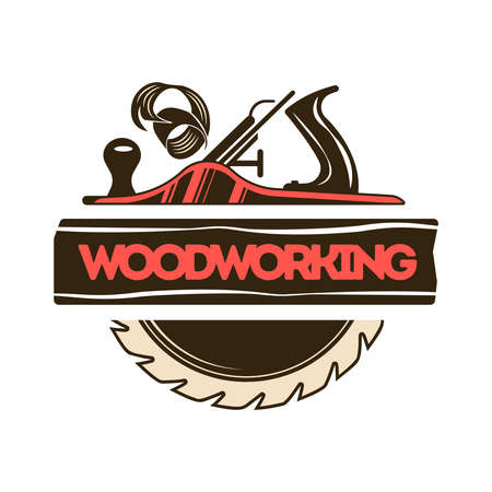 Woodworking Chisel Emblem Compositionのイラスト素材