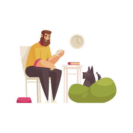 Talking To Dog Compositionのイラスト素材