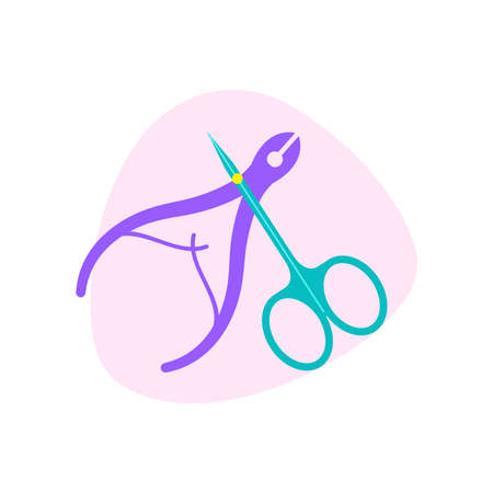 Manicure Scissors Flat Compositionのイラスト素材