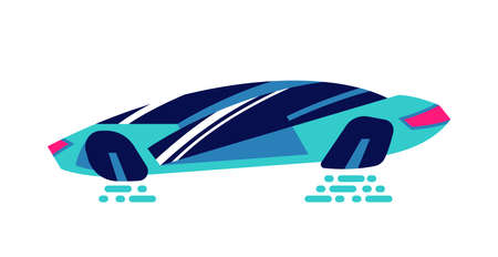 Futuristic Car Neon Composition