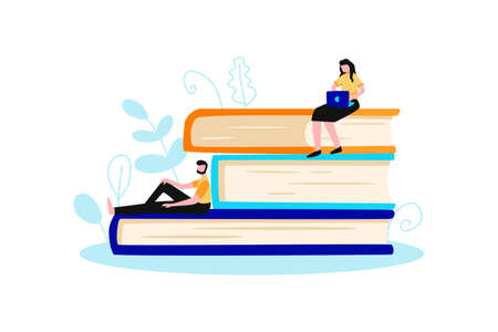 Online Library Chill Compositionのイラスト素材