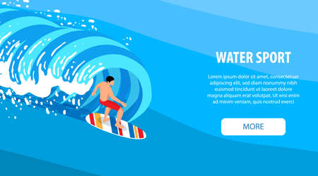 Watersport Horizontal Bannerのイラスト素材