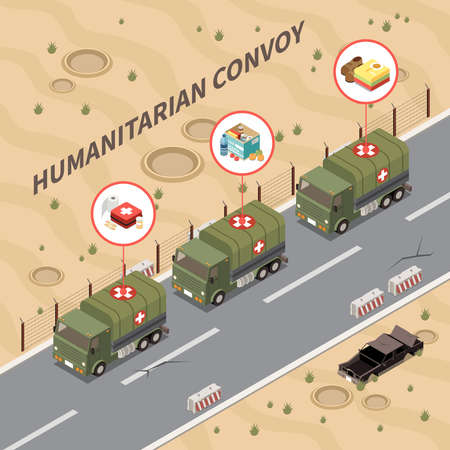 Humanitarian Convoy Isometric Backgroundのイラスト素材