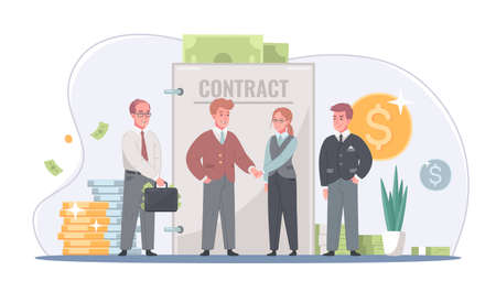 Corruption Money Laundering Cartoon Compositionのイラスト素材