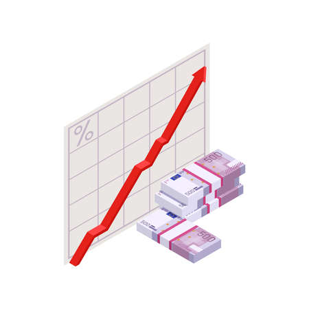 Earning Money Up Compositionのイラスト素材