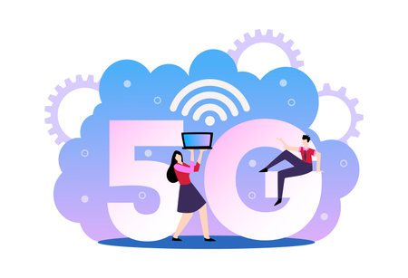 Wireless 5G Cloud Compositionのイラスト素材