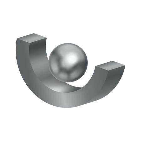 Silver Geometric Shapes Compositionのイラスト素材