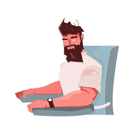 Hipster In Barbershop Compositionのイラスト素材