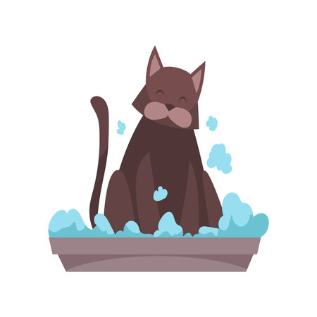 Cat In Foam Compositionのイラスト素材