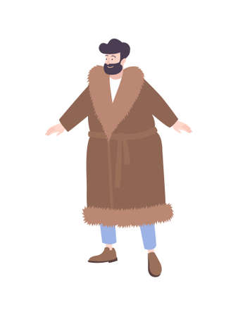 Fat Fur Coat Compositionのイラスト素材