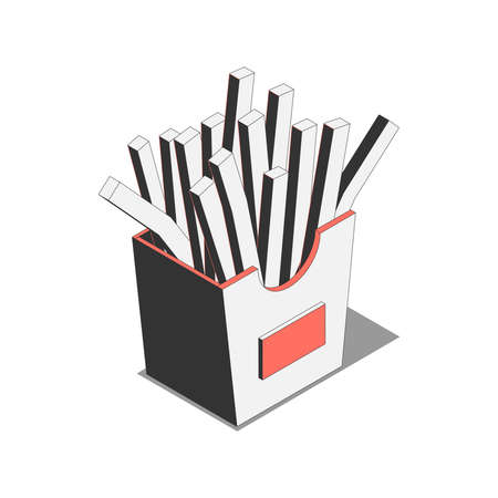 French Fries Pack Compositionのイラスト素材