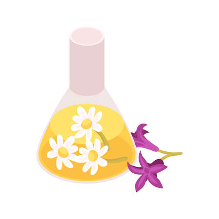 Floral Perfume Flask Compositionのイラスト素材