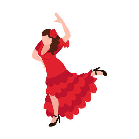 Spanish Female Dancer Compositionのイラスト素材