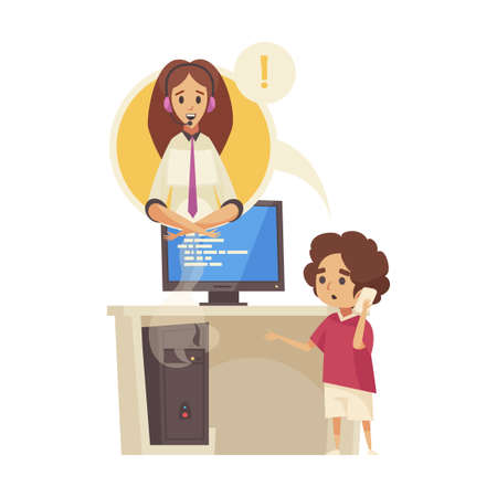 Computer Tech Support Compositionのイラスト素材