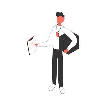 Office Employee Isometric Compositionのイラスト素材