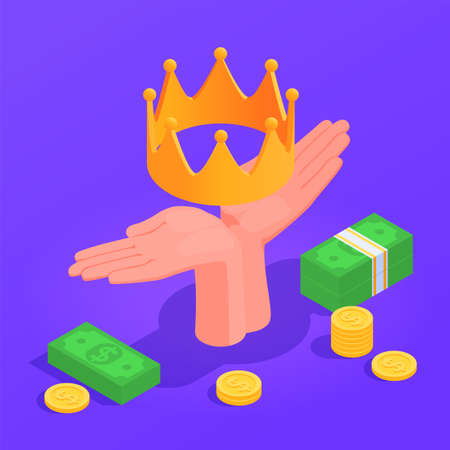 Business Intelligence Donation Isometric Symbolのイラスト素材