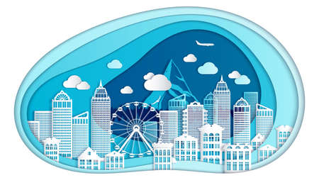 Paper City Layered Compositionのイラスト素材