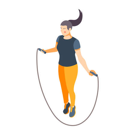 Skip Rope Jumping Compositionのイラスト素材