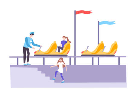 Boarding Roller Coaster Compositionのイラスト素材