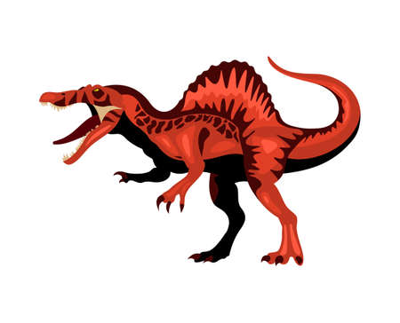 Spinosaurus Cartoon Dinosaur Compositionのイラスト素材