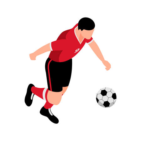 Football Player Ball Compositionのイラスト素材