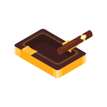 Isometric Cigar Plate Compositionのイラスト素材