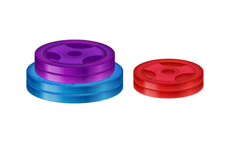 Realistic Barbell Wheels Compositionのイラスト素材