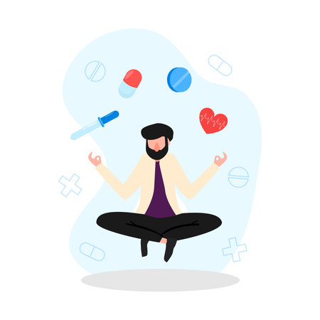 Doctor Juggling Pills Compositionのイラスト素材