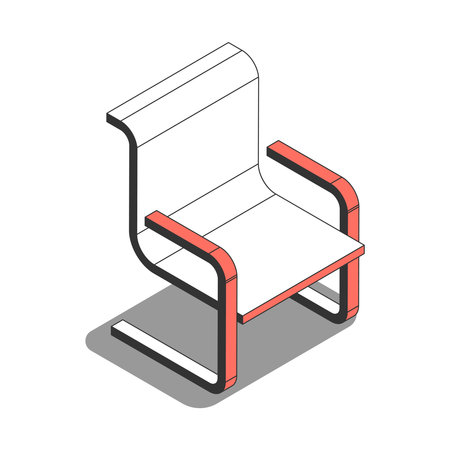 Office Chair Isometric Compositionのイラスト素材