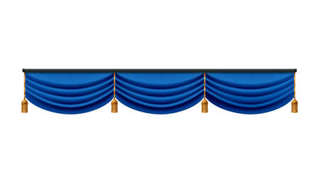 Folded Blue Curtains Compositionのイラスト素材