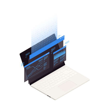 Laptop Big Data Compositionのイラスト素材
