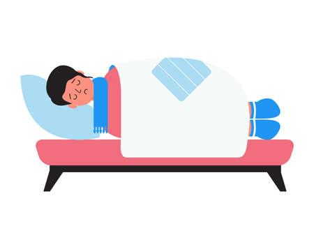 Sick In Bed Compositionのイラスト素材
