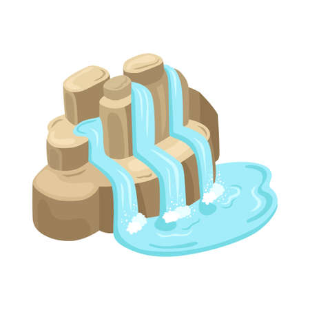 Jungle Stones Waterfall Compositionのイラスト素材