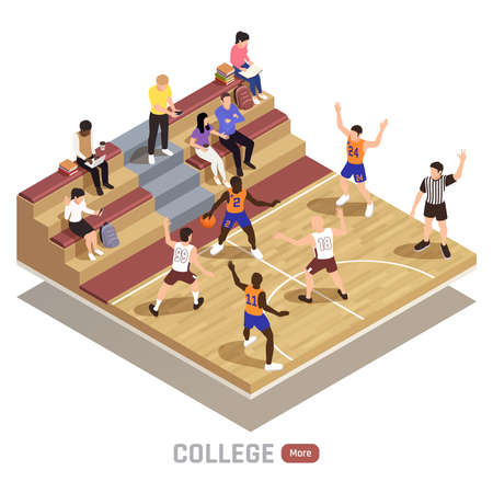 College Basketball Game Compositionのイラスト素材