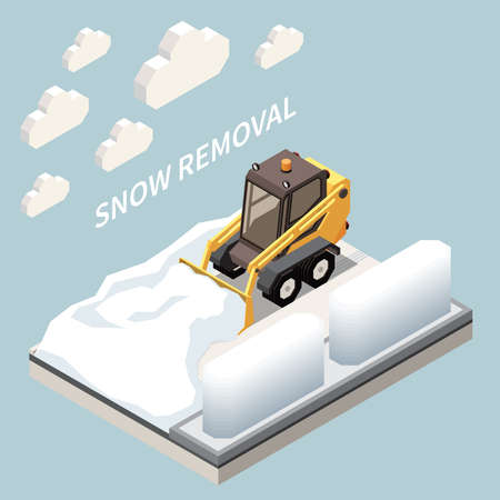 City Cleaning Machinery Isometric Elementのイラスト素材