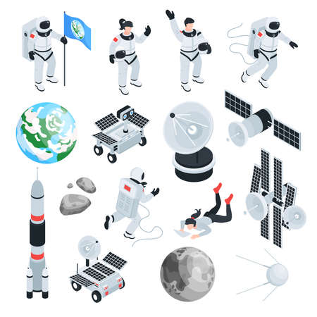 Space Isometric Setのイラスト素材